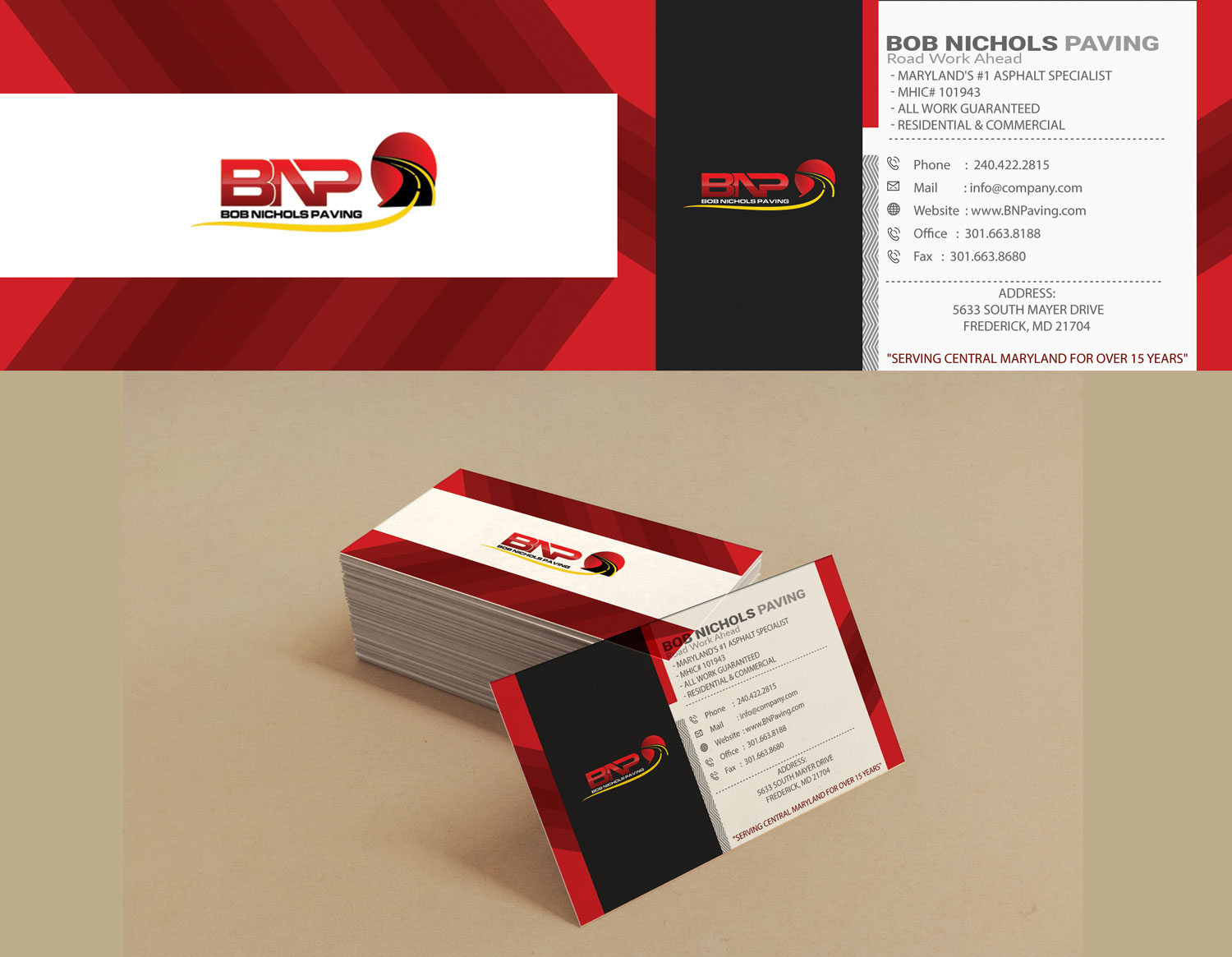 Design de Carte de Visite par Oudib pour Bob Nichols Paving  | Design #14150656