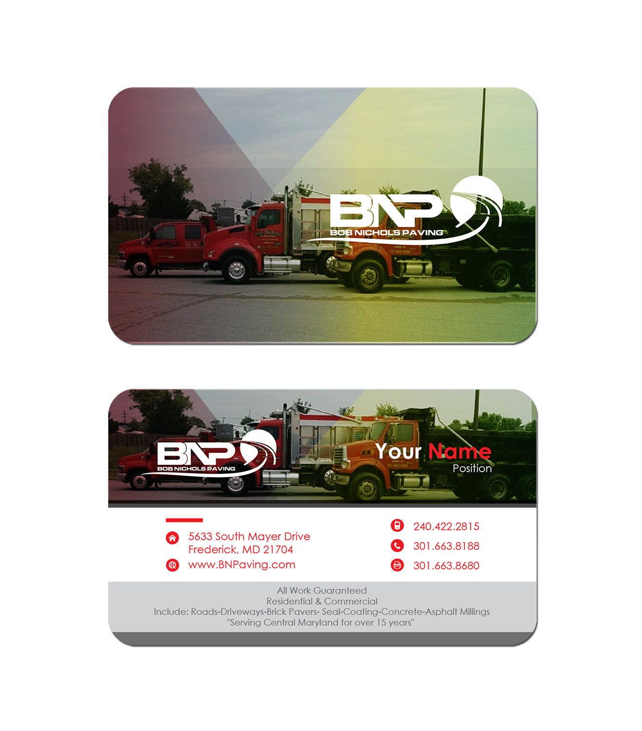 Visitenkarten-Design von nafizrahat für Bob Nichols Paving  | Design #14155435