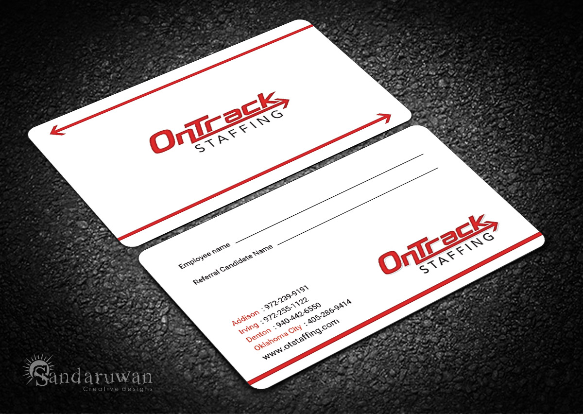 Business Card Design by Sandaruwan for OnTrack Staffing | Design #14233122