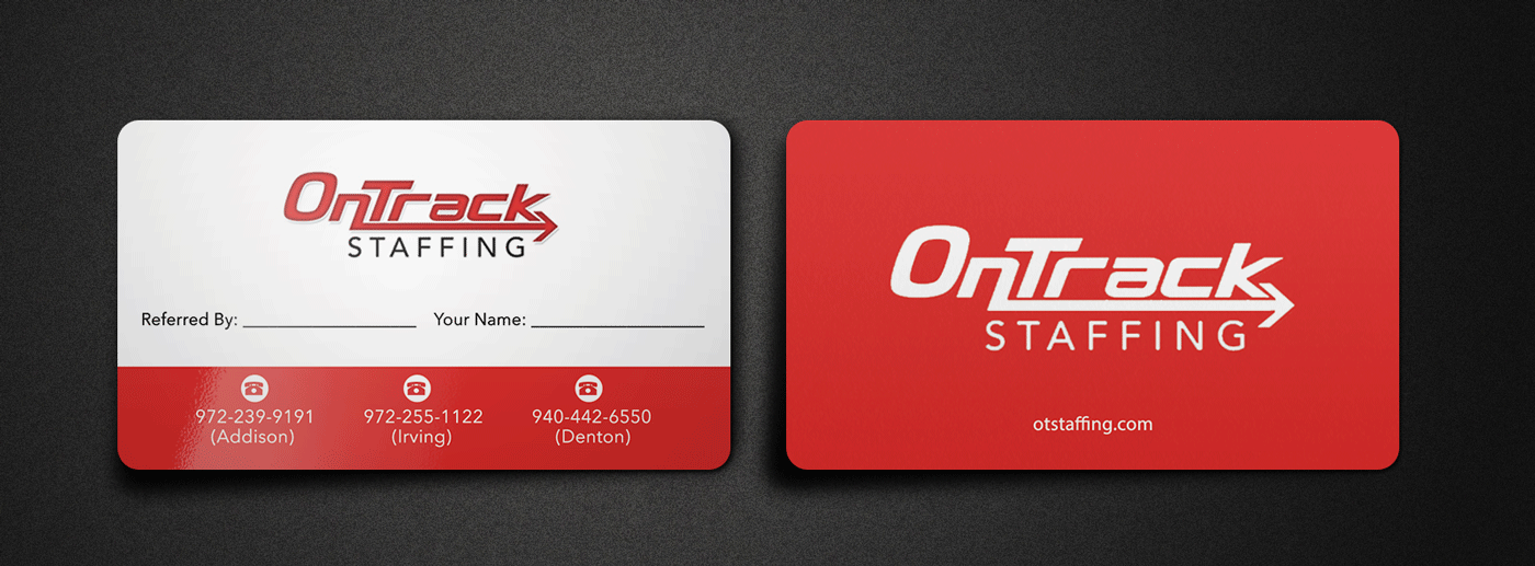 Business Card Design by Riz' for OnTrack Staffing | Design #14166770