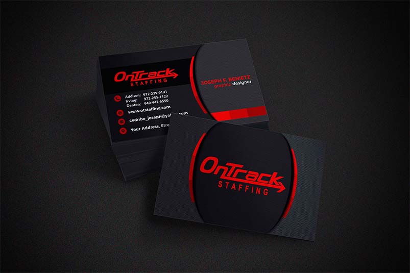 Business Card Design by BENZART for OnTrack Staffing | Design #14166466