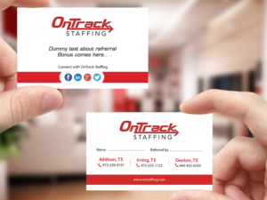 Business Card Design by Creations Box 2015 for OnTrack Staffing | Design: #14178443