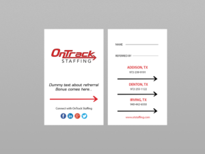 Business Card Design by Creations Box 2015 for OnTrack Staffing | Design: #14178612