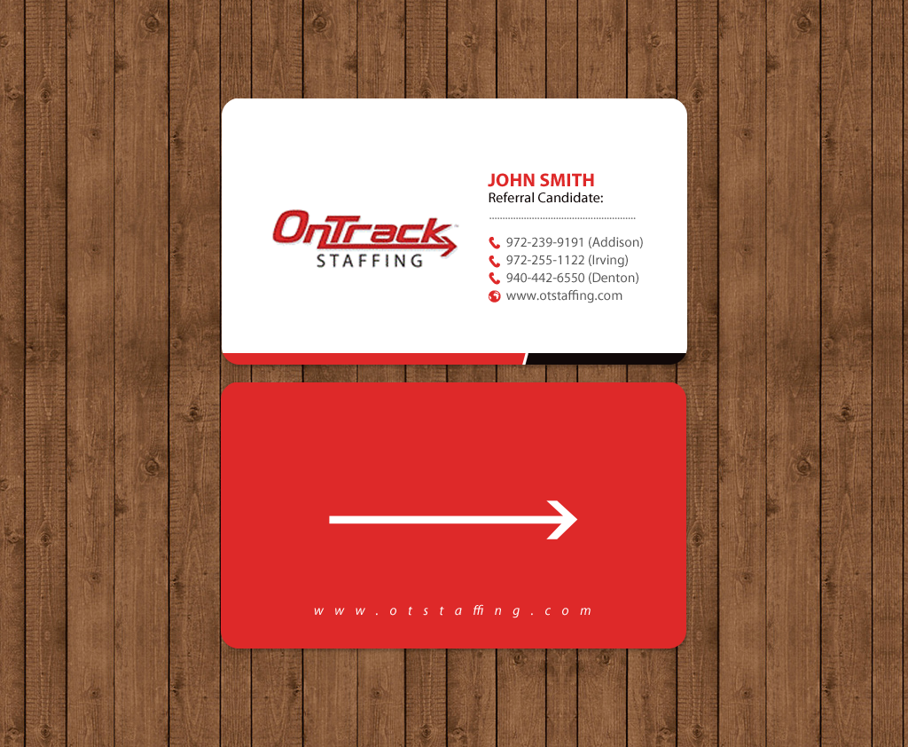 Business Card Design by chandrayaan.creative for OnTrack Staffing | Design #14174628