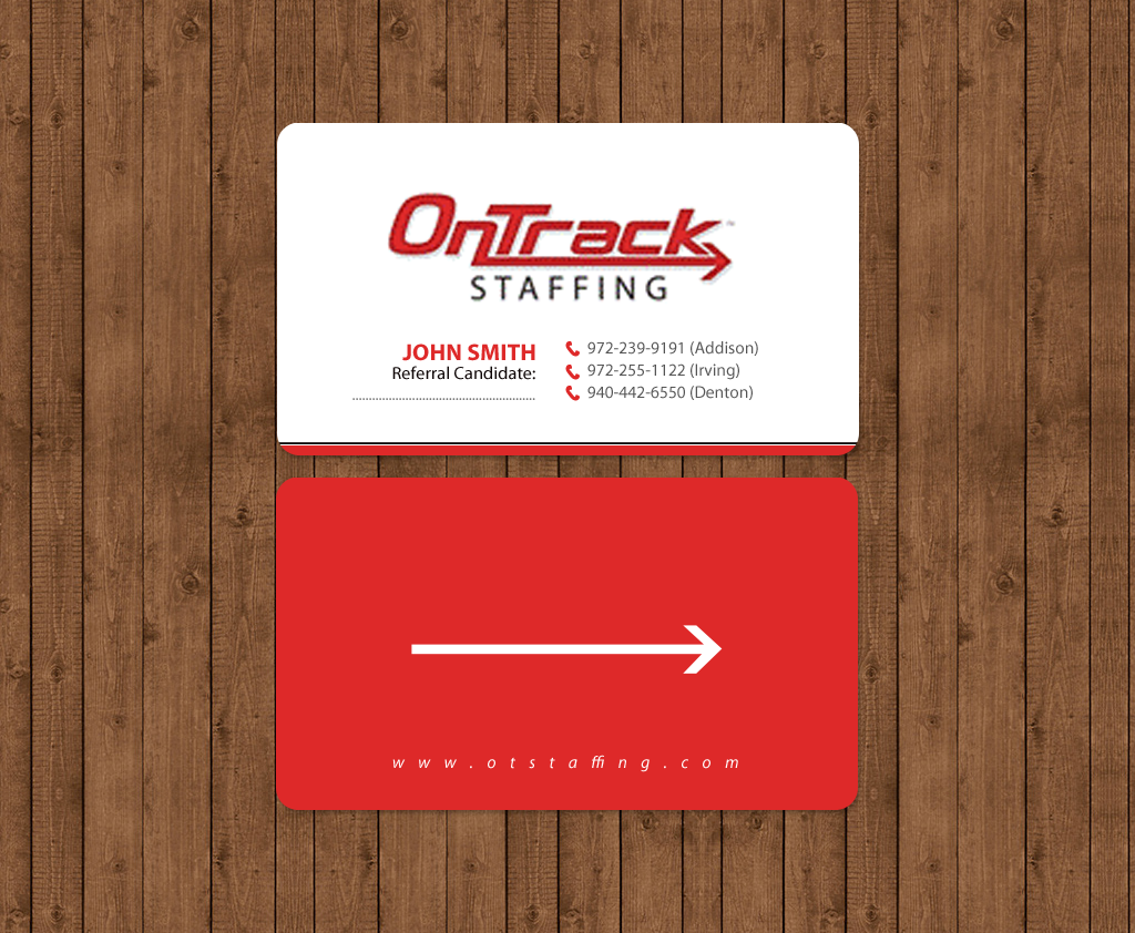 Business Card Design by chandrayaan.creative for OnTrack Staffing | Design #14174631