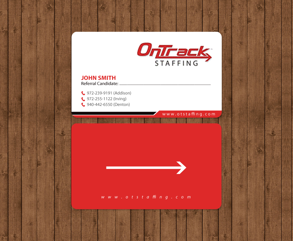 Business Card Design by chandrayaan.creative for OnTrack Staffing | Design #14174986