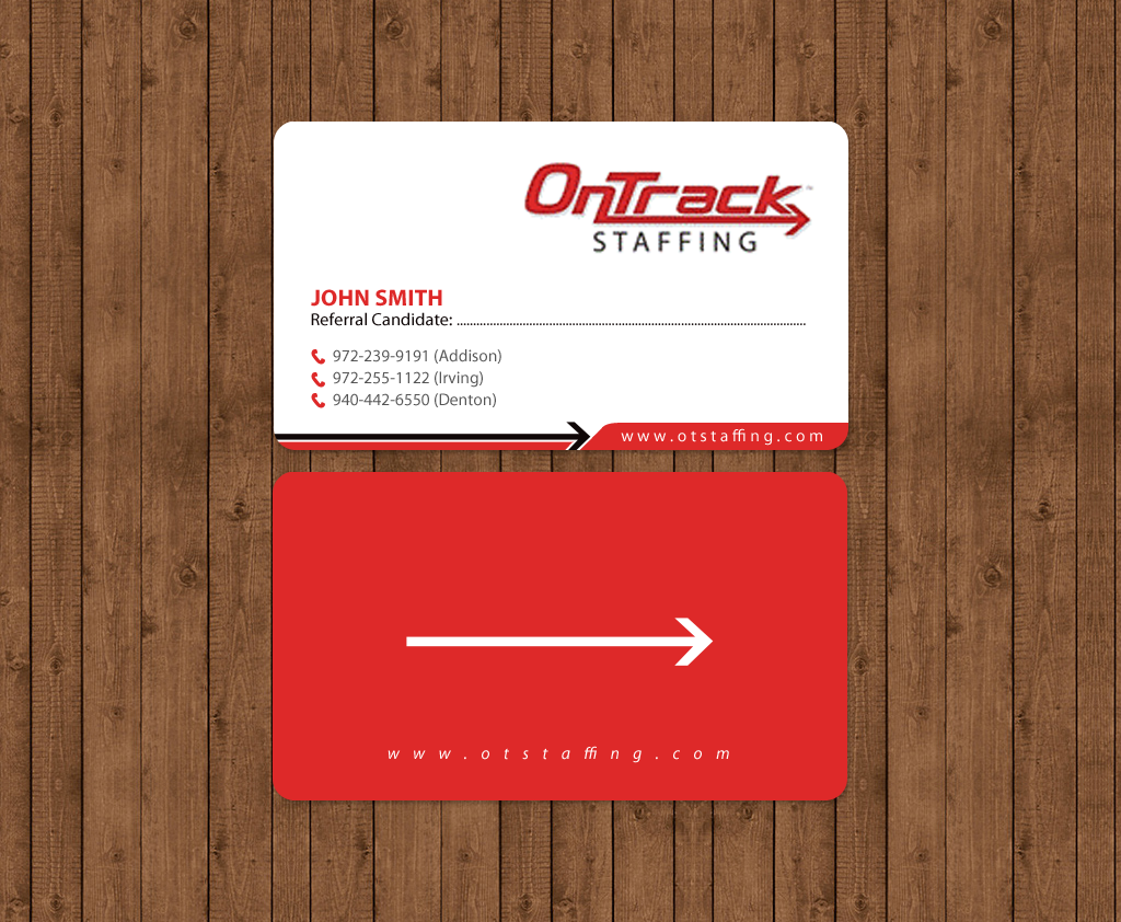 Business Card Design by chandrayaan.creative for OnTrack Staffing | Design #14174987