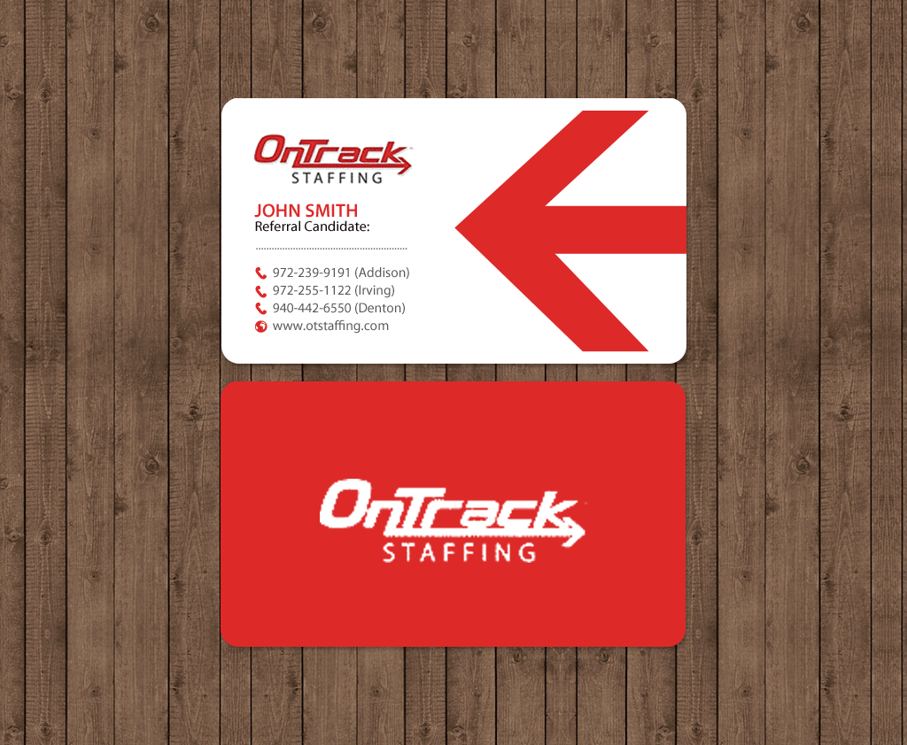 Business Card Design by chandrayaan.creative for OnTrack Staffing | Design #14175869
