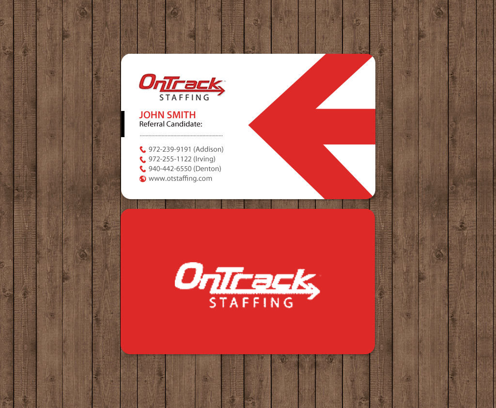 Business Card Design by chandrayaan.creative for OnTrack Staffing | Design #14175870