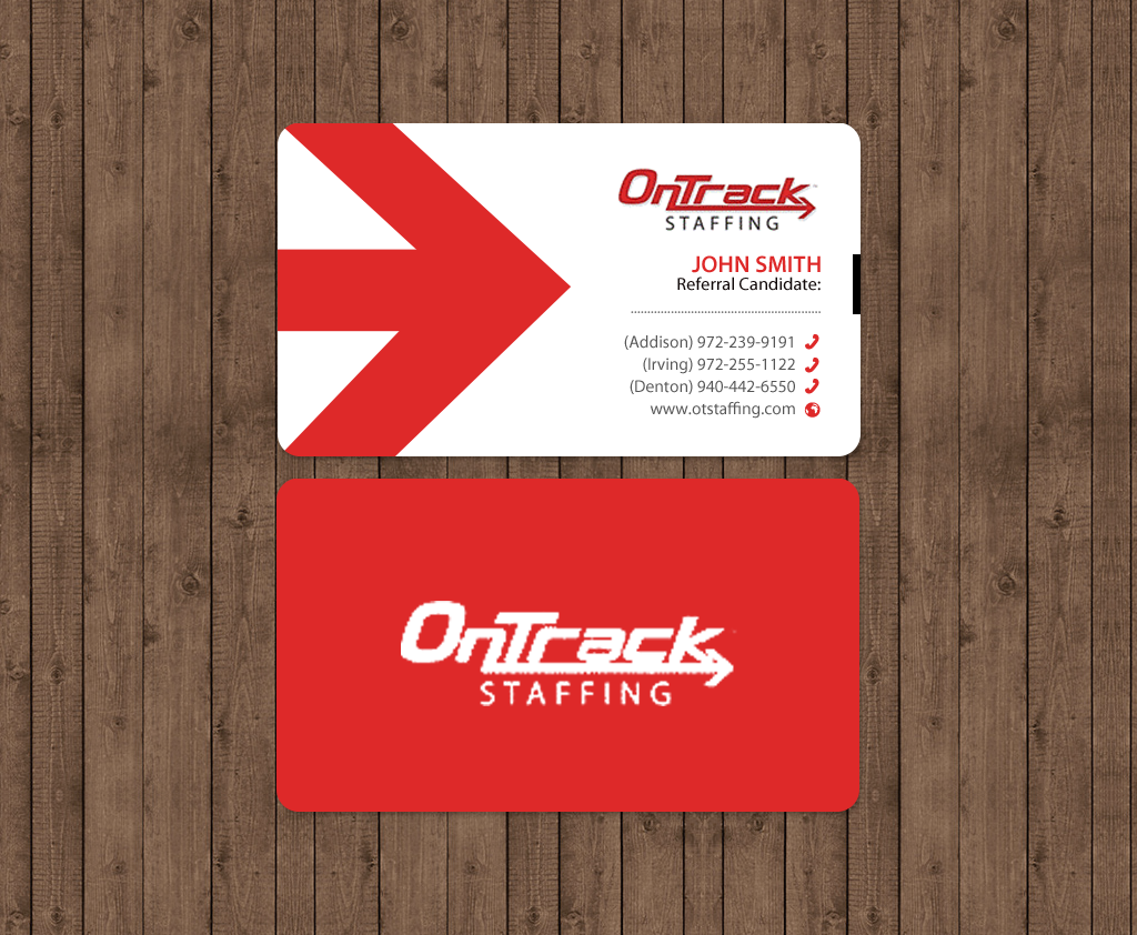 Business Card Design by chandrayaan.creative for OnTrack Staffing | Design #14175871