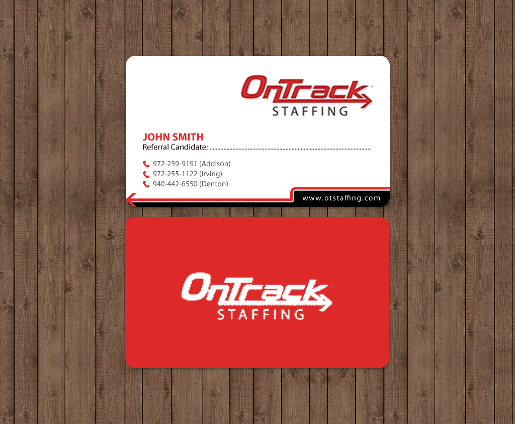 Business Card Design by chandrayaan.creative for OnTrack Staffing | Design #14175873