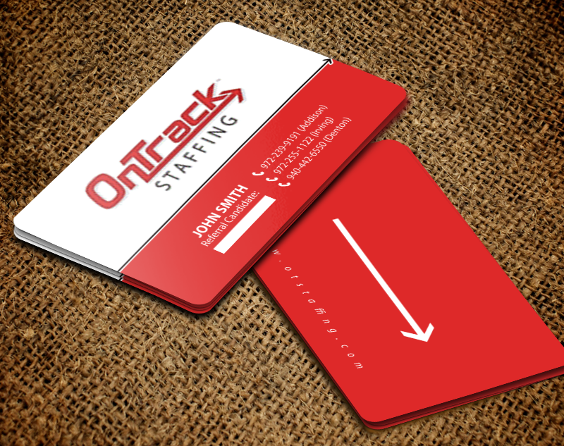 Business Card Design by chandrayaan.creative for OnTrack Staffing | Design #14176702
