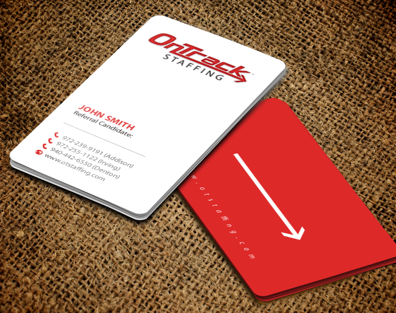 Business Card Design by chandrayaan.creative for OnTrack Staffing | Design #14176713