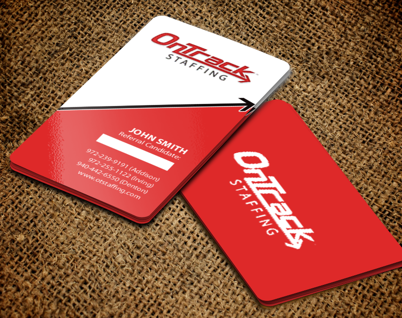Business Card Design by chandrayaan.creative for OnTrack Staffing | Design #14176716
