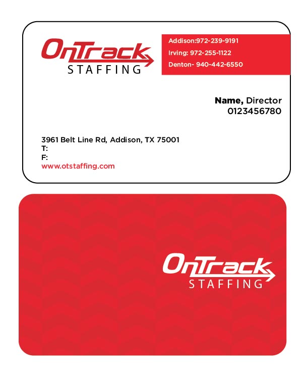 Business Card Design by Shirley for OnTrack Staffing | Design #14165501