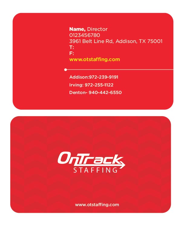 Business Card Design by Shirley for OnTrack Staffing | Design #14165503