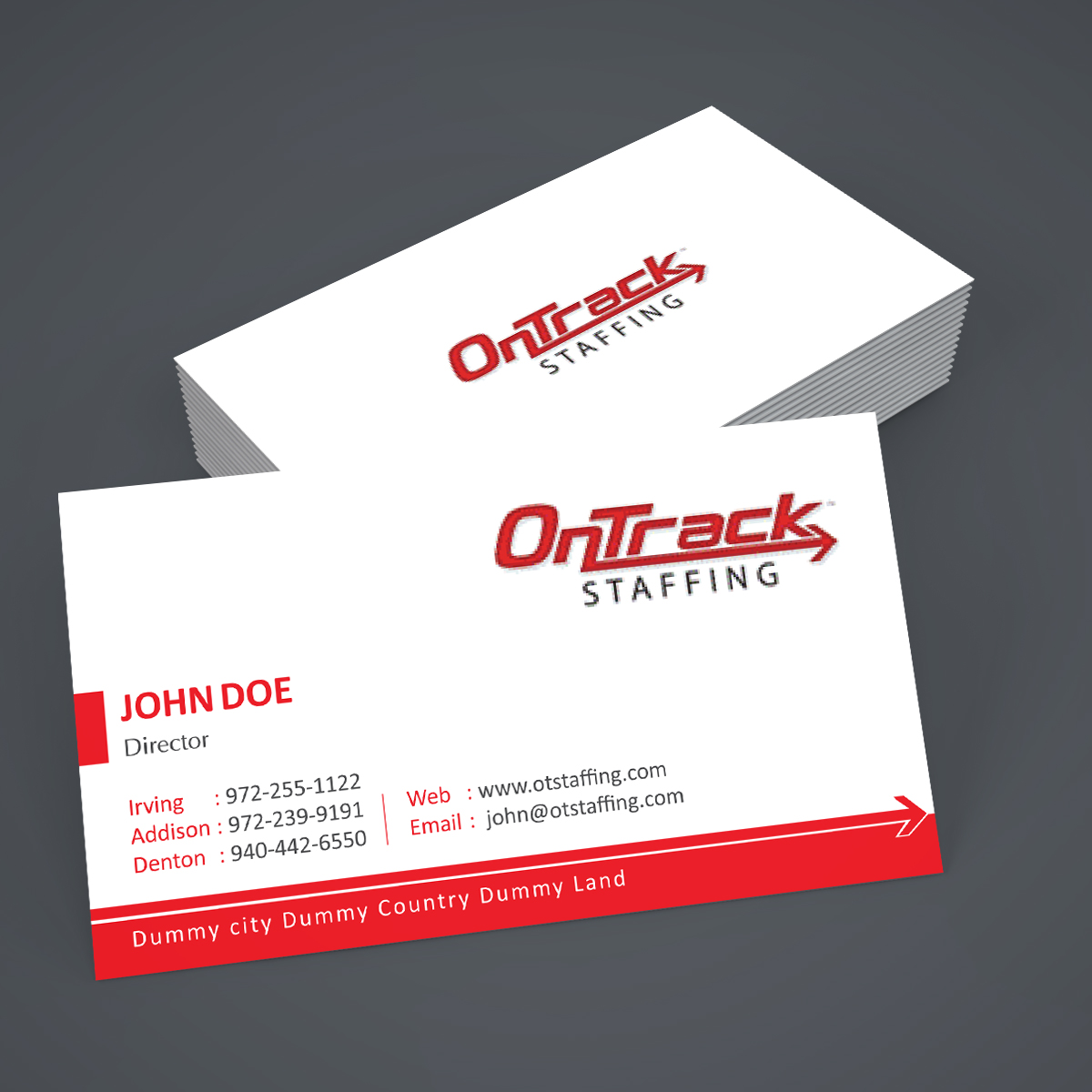 Business Card Design by e-graphics for OnTrack Staffing | Design #14170751
