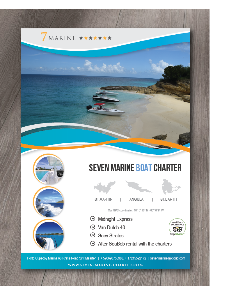 Flyer Design by alex989 for Caribbean marines N.V - Robinson tours SXM | Design #14194430