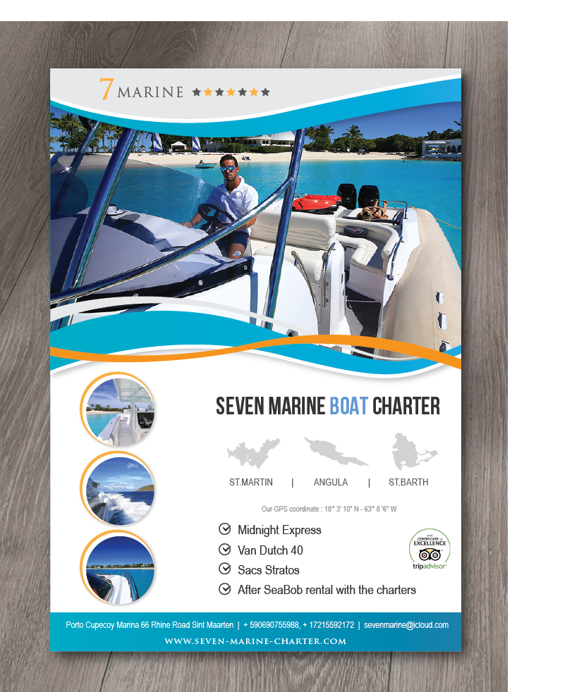 Design de Flyer par alex989 pour Caribbean marines N.V - Robinson tours SXM | Design #14194431