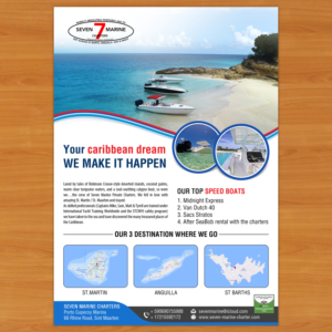 Diseño de Flyer por debdesign para Caribbean marines N.V - Robinson tours SXM | Diseño: #14175397