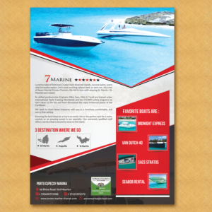 Diseño de Flyer por creative.bugs para Caribbean marines N.V - Robinson tours SXM | Diseño: #14174384