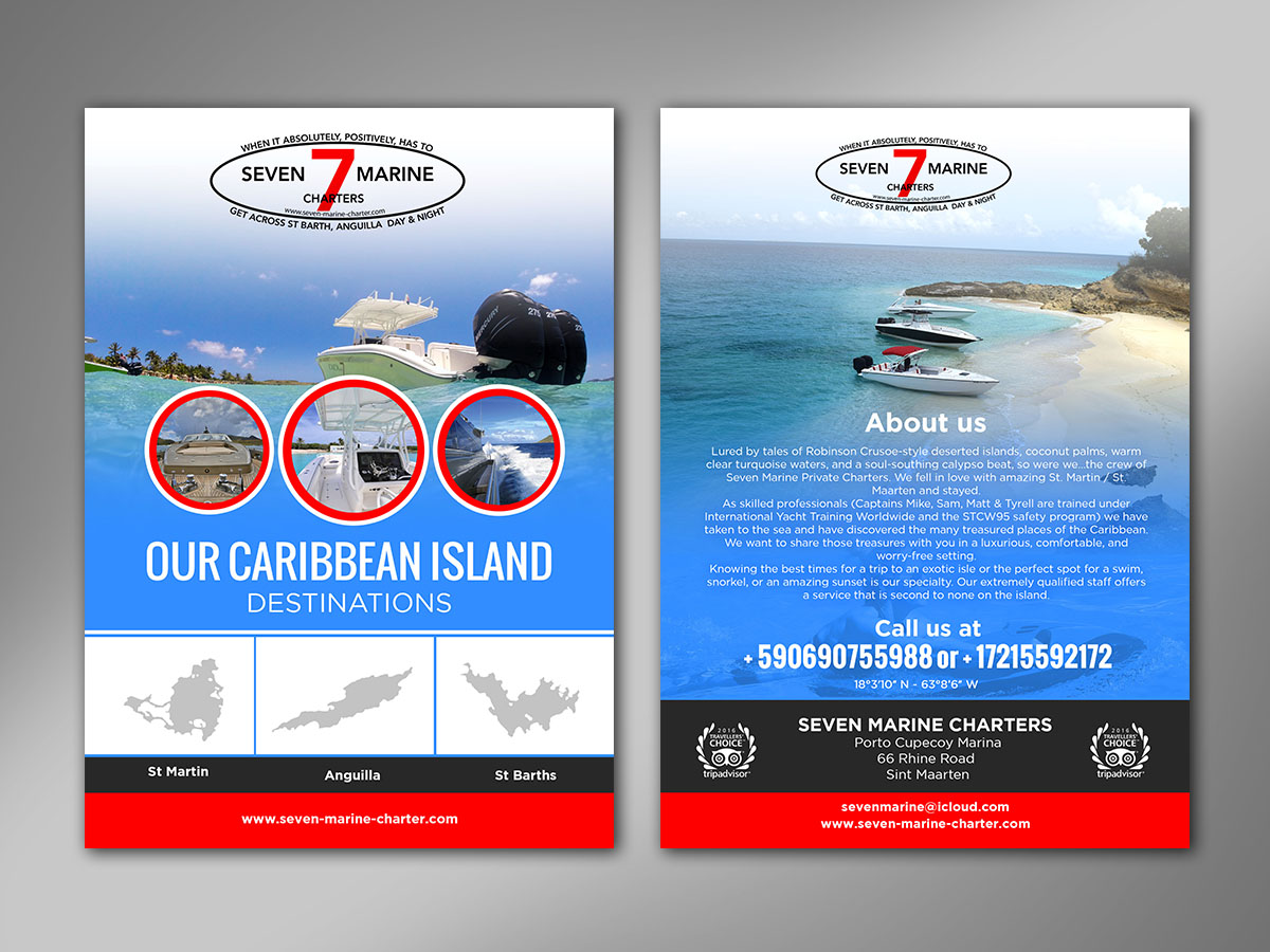 Diseño de Flyer por Deepak_9_Malhotra para Caribbean marines N.V - Robinson tours SXM | Diseño #14216802