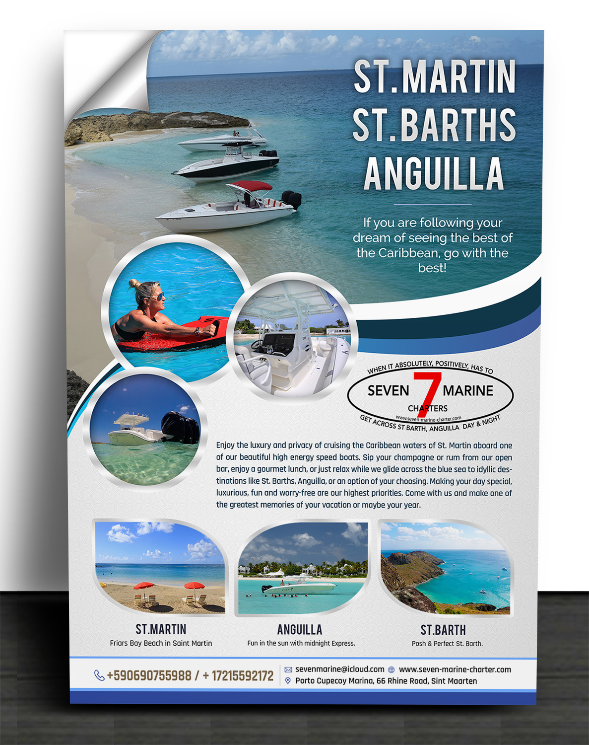 Flyer Design by SAI DESIGNS for Caribbean marines N.V - Robinson tours SXM | Design #14264418