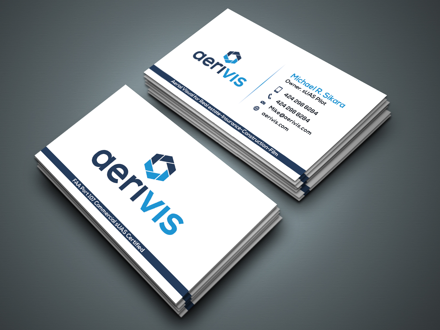 Business Card Design by zahidrabby.bigc for Aerivis LLC | Design #14194132
