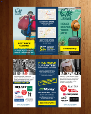 Diseño de Flyer por uniquedesign10 para Love Luggage Pty Ltd | Diseño: #14233633
