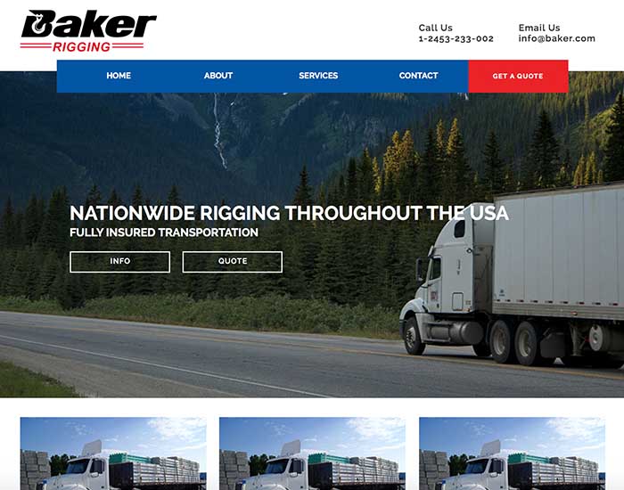 Web-Design von J Petteford für Baker Rigging | Design #14294862