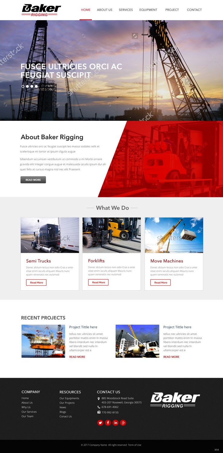 Web Design by pb for Baker Rigging | Design #14185776