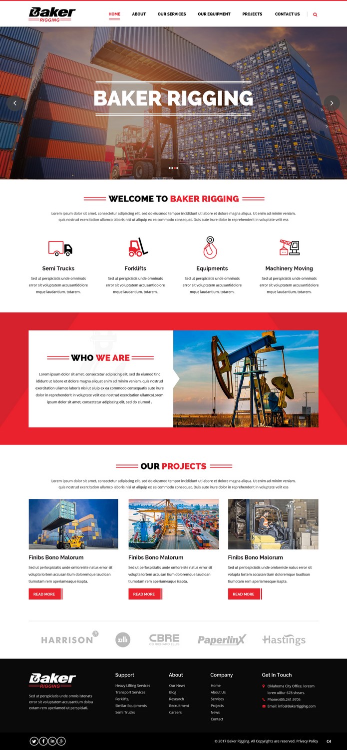 Web Design by pb for Baker Rigging | Design #14185794