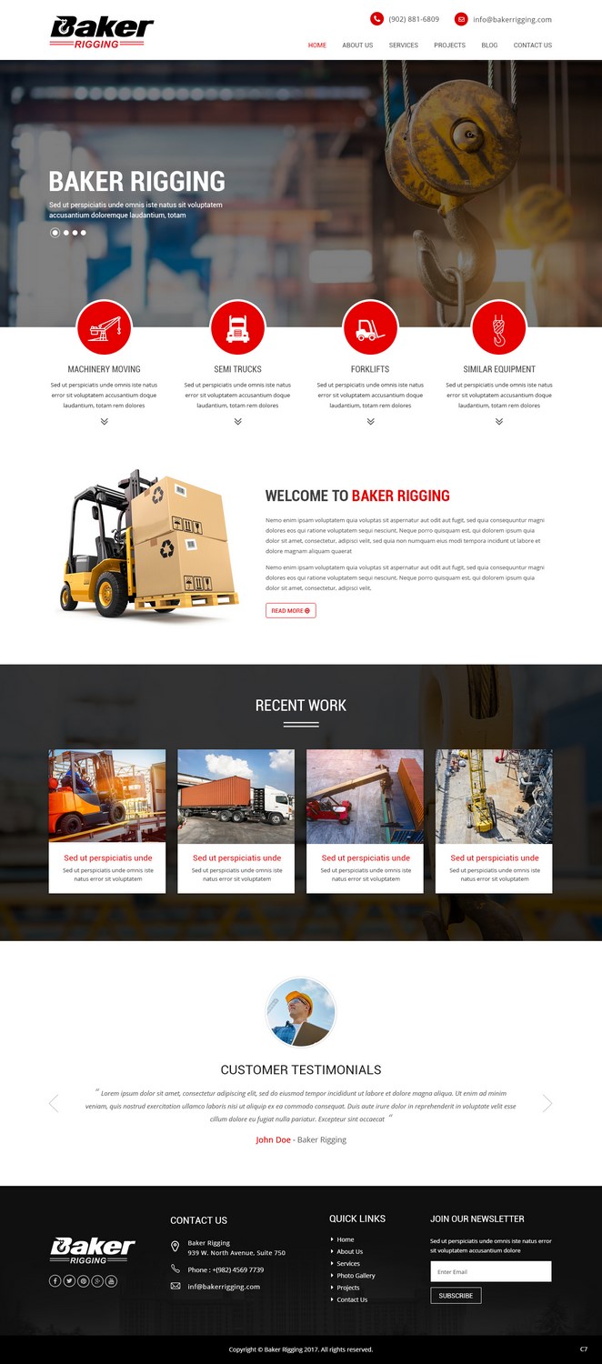 Web Design by pb for Baker Rigging | Design #14185797