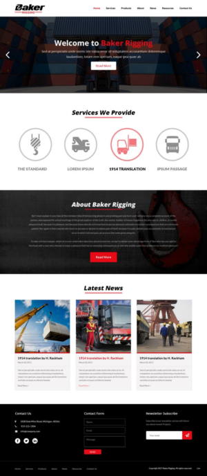 Web Design by pb for Baker Rigging | Design: #14185798