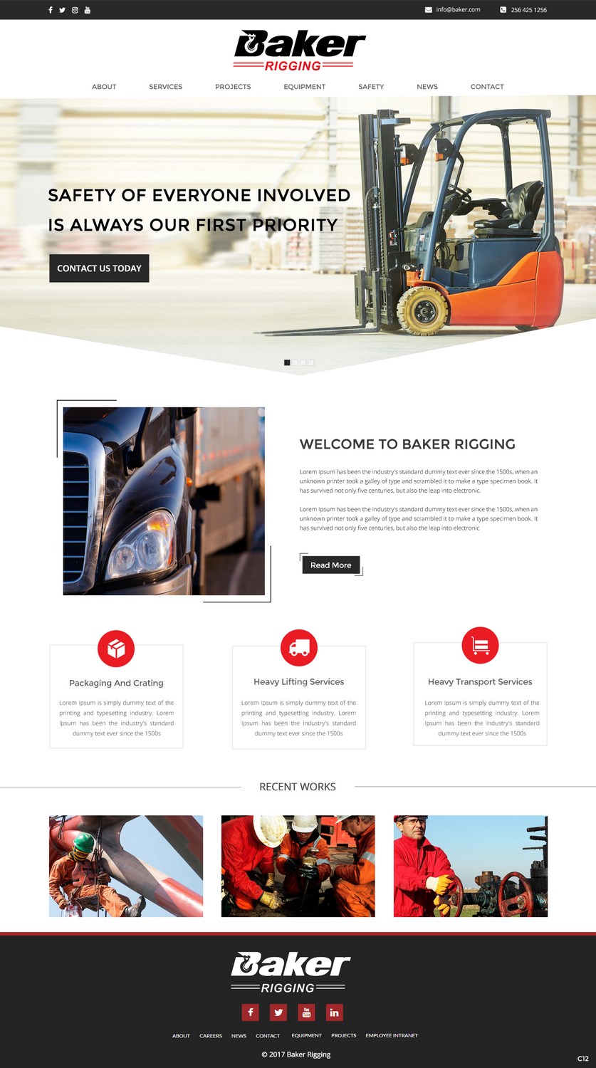 Web Design by pb for Baker Rigging | Design #14185805