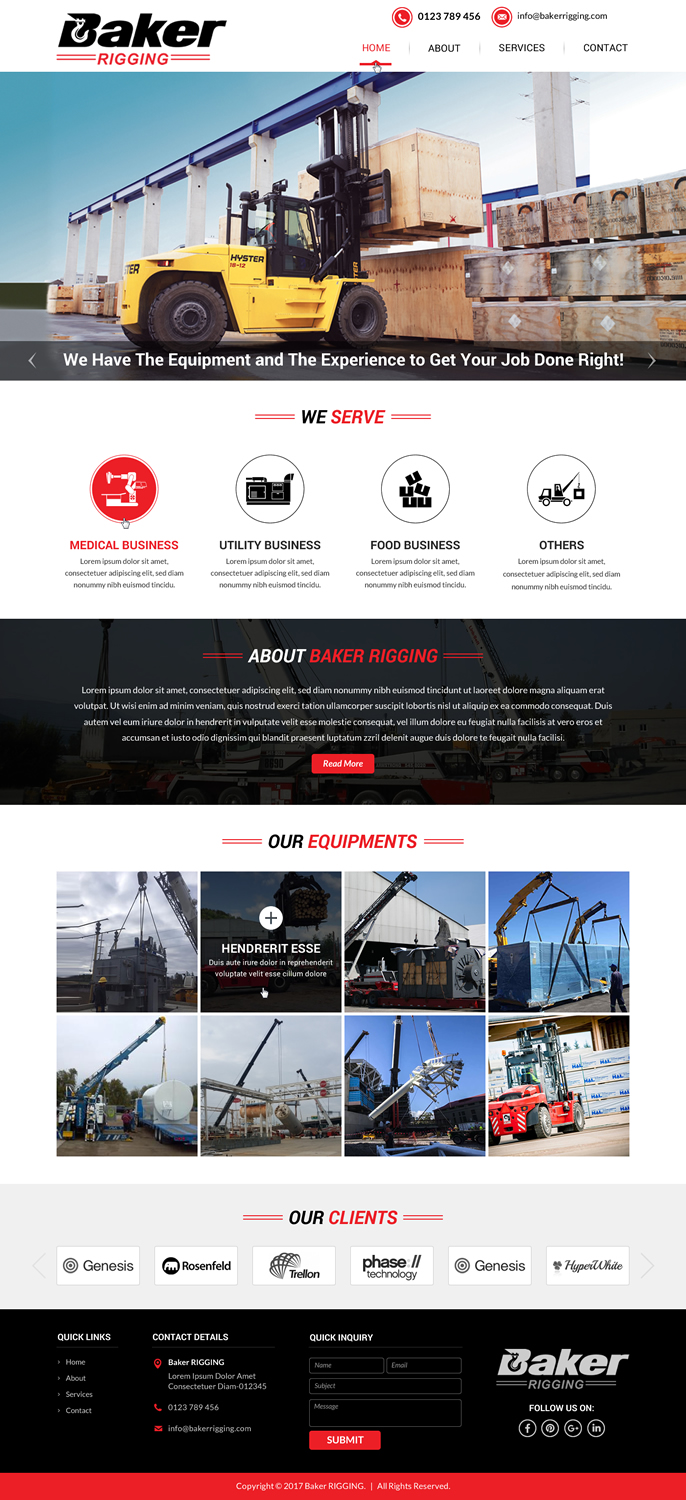 Web Design by Sbss for Baker Rigging | Design #14238195