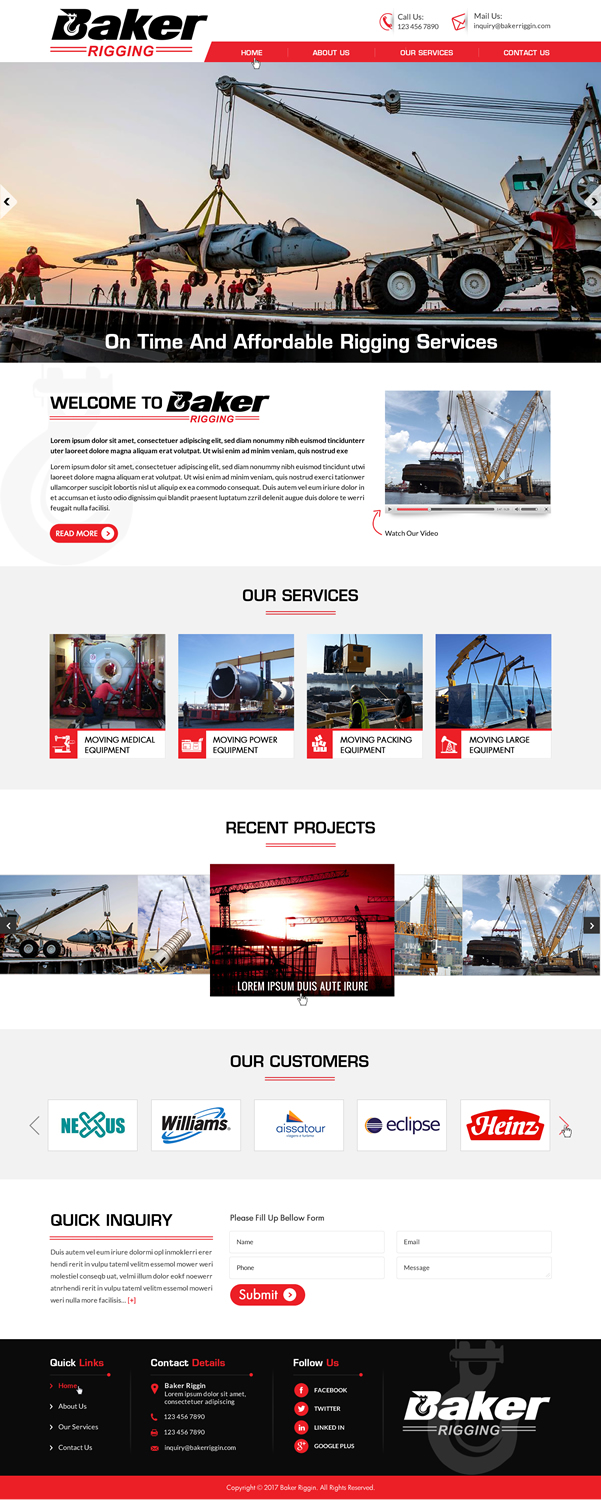 Web Design by Sbss for Baker Rigging | Design: #14238205