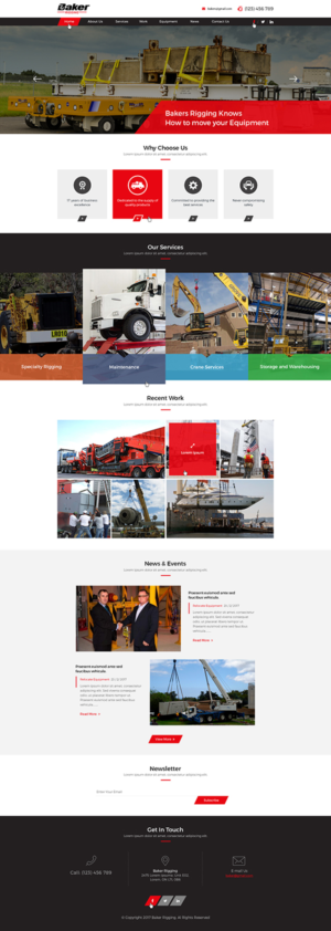 Web Design par Ved Web Services pour Baker Rigging | Design #14228460