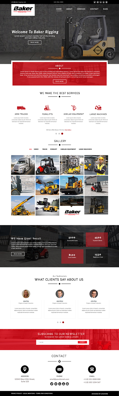 Web Design by bdesigner9 for Baker Rigging | Design #14269143