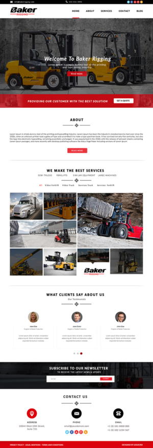 Web Design by bdesigner9 for Baker Rigging | Design: #14269146