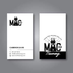 Business Card Design by Verified artistry (Design garden) for MC K9 Training | Design: #16353121