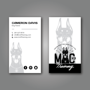 Business Card Design by Verified artistry (Design garden) for MC K9 Training | Design: #16356411