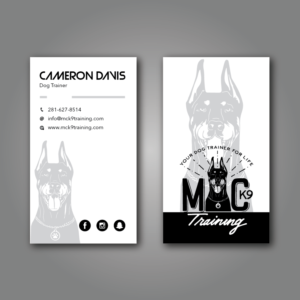 Business Card Design by Verified artistry (Design garden) for MC K9 Training | Design: #16356417
