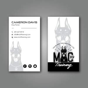 Business Card Design by Verified artistry (Design garden) for MC K9 Training | Design: #16356419