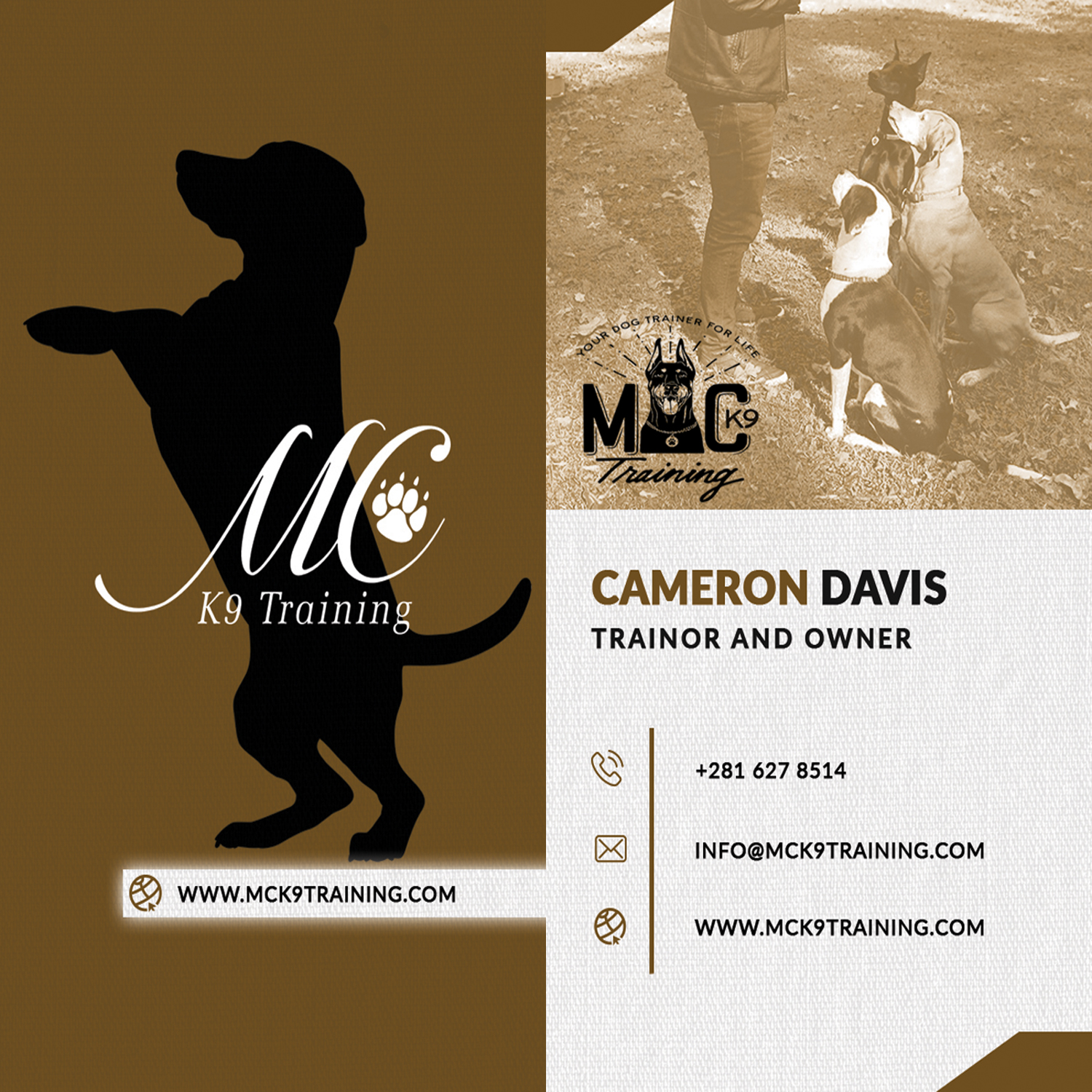 Diseño de Tarjeta de Presentación por Likhang Mawieshams para MC K9 Training | Diseño #16342098