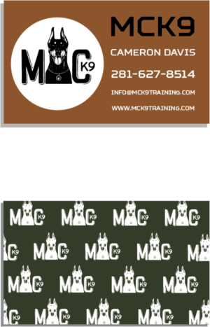 Design de Carte de Visite par miriam 3 pour MC K9 Training | Design : #16333899