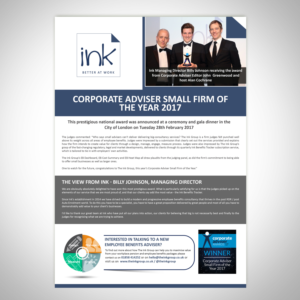Press release to promote The Ink Group award win