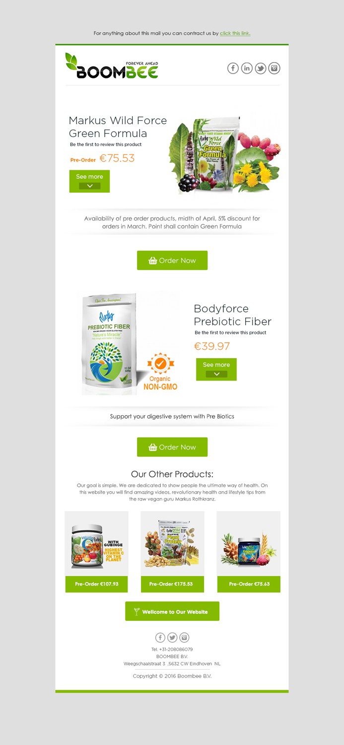 Diseño de Newsletter por Dabashes Adhikery para Boombee BV | Diseño #14198435