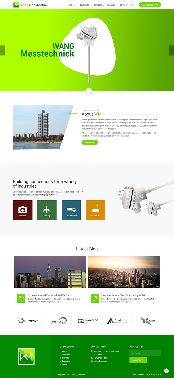 Web Design par syrwebdevelopment pour  Wang Messtechnik  | Design #14277129