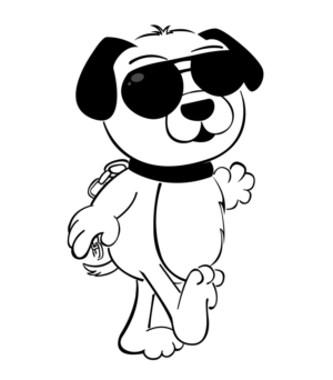 Cool Dog walking around upright like human for a pet product box design. | Graphic Design by aniep